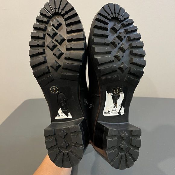 NWOT ANNE KLEIN Black Akariella Side Zip Lug Sole Boot (10) - Picture 8 of 10